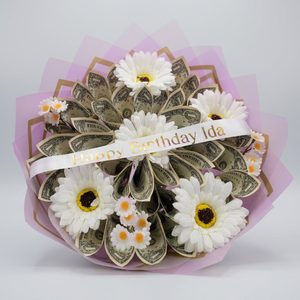 Gerbera Money Bouquet (Artificial Flowers)