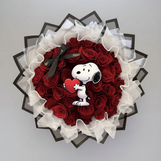 Snoopy Heart Red Bouquet