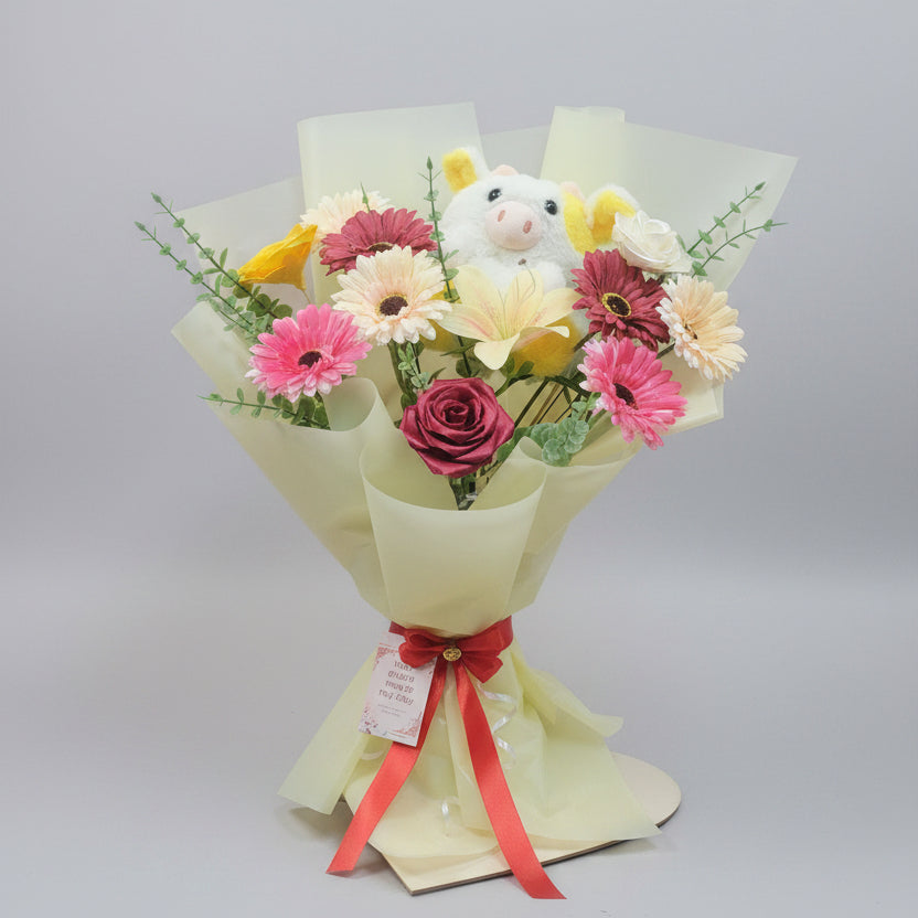 Yellow Cow (Artificial Flowers)