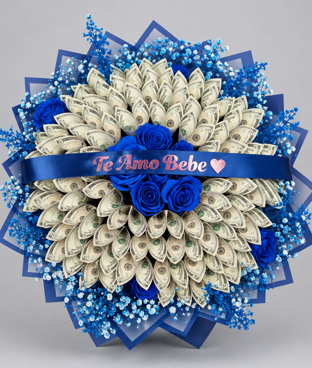 Center Roses Money Bouquet
